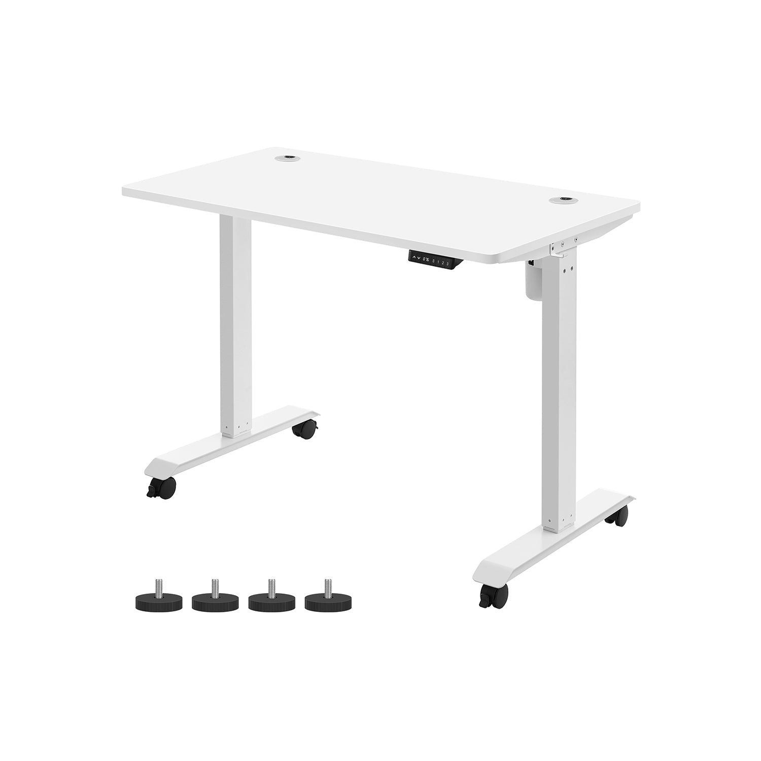 Bureau Electrique, Bureau Debout, Bureau Reglable Hauteur, 60 x 120 cm, de 3 Hauteurs, Blanc, Songmics, 1