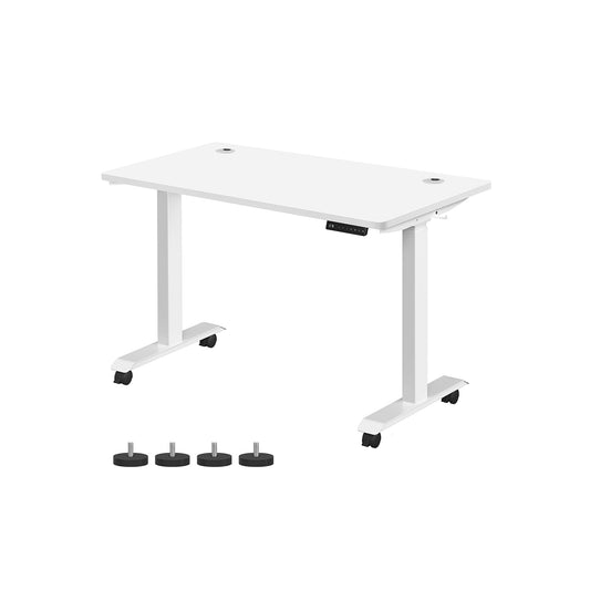 Bureau Electrique, Bureau Reglable Hauteur, Bureau Debout, 60 x 120 cm, Double Moteur, de 4 Hauteurs, Blanc, Songmics, 1
