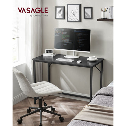 Bureau, Petit Bureau, Bureau PC, Table, Bureau de Travail, 50 x 100 x 76 cm, Montage Facile, Noir, Vasagle, 1