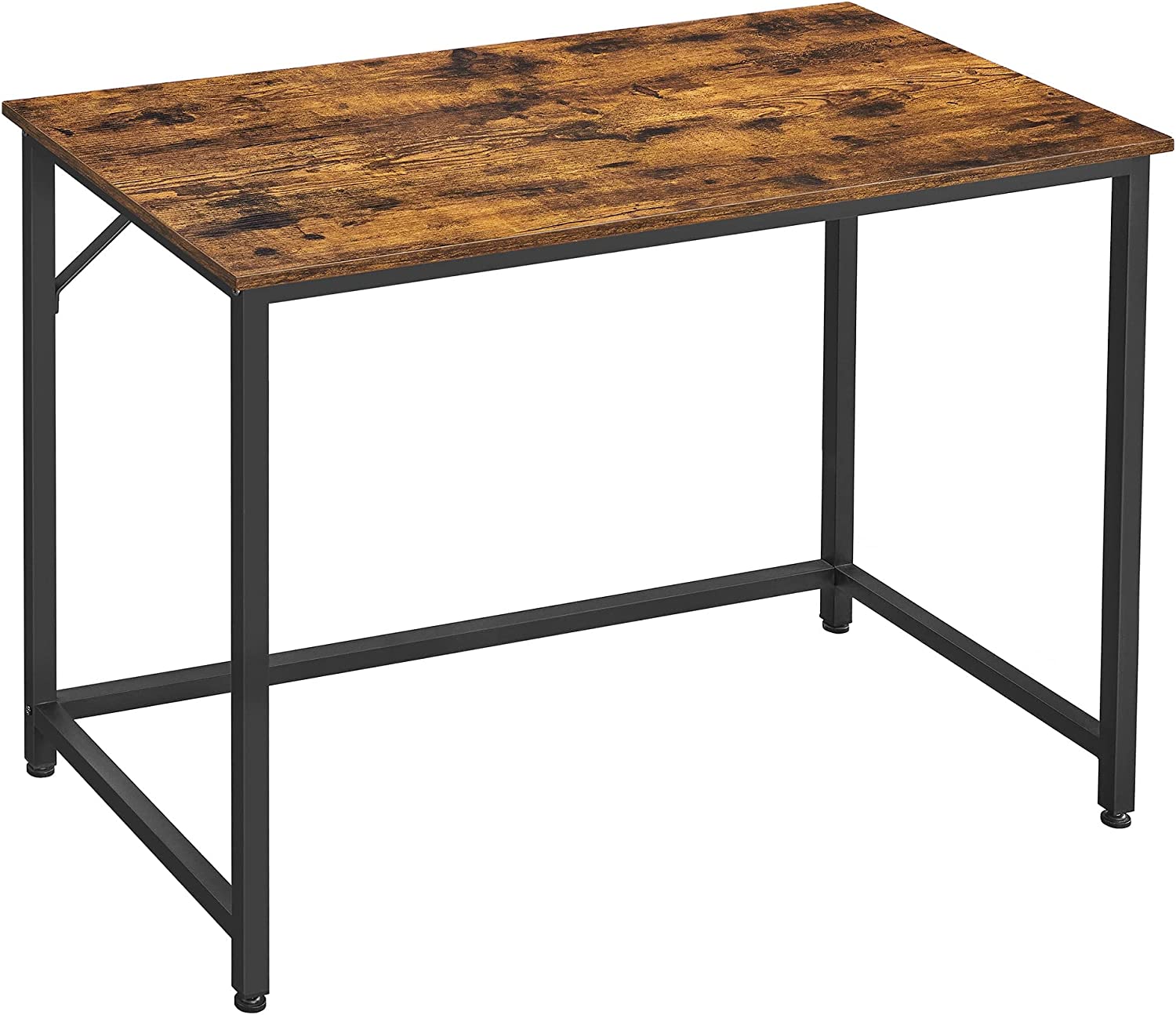 Bureau, Petit Bureau, Bureau PC, Table, Bureau de Travail, 50 x 100 x 76 cm, Montage Facile, Marron Noir, Vasagle, 1