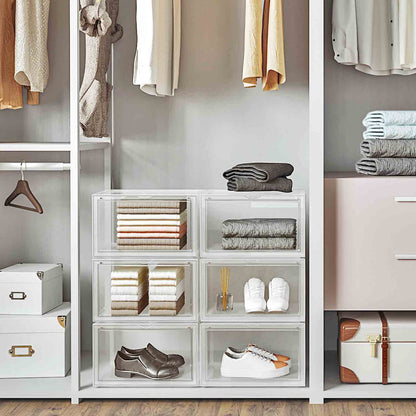 Boite a chaussure, Lot de 3, Boite Rangement Chaussures, Pliable, Pointure jusqu’à 46, Transparent, SONGMICS, 4