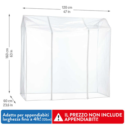 Housse transparente pour tringle à vêtements, protection contre les rayons UV