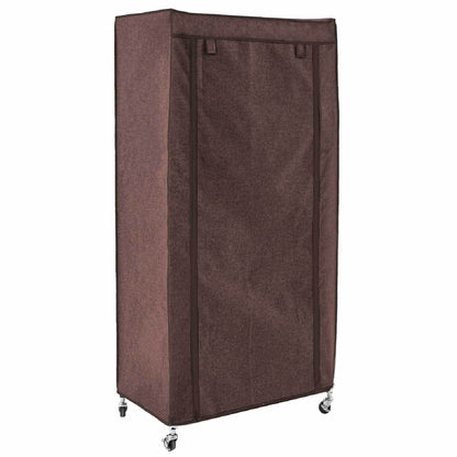 Penderie Tissu, Armoire Tissu, Portant Vêtement Solide, 70kg Capacité, avec Housse, avec Roulettes, Brun, art moon Buffalo, 10