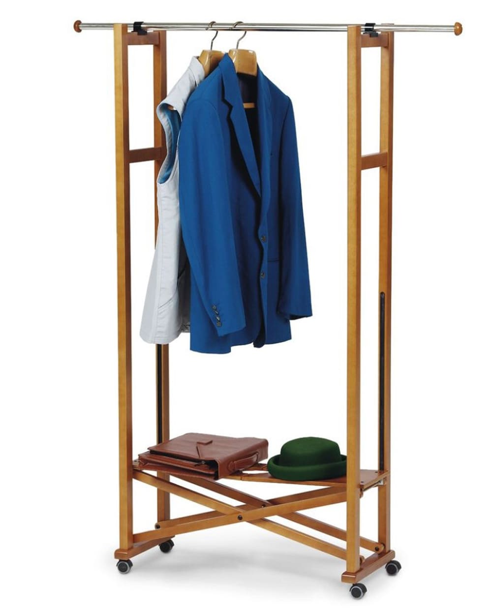 Portant Vetement Bois, Penderie,Portant a Vêtement Pliable, Tringle, ARIT Elios 10