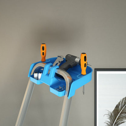  Escabeau 4 marches, Escabeau Pliable, marche extra large 12cm, avec bac de rangement, charge max.150kg, Colombo ATLANTICA , 7