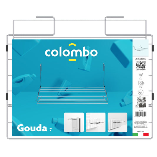 Colombo GOUDA 7, Séchoir Radiateur et Balcon, Etendoir de Porte, Sèche-linge pour radiateur, 7 mètres