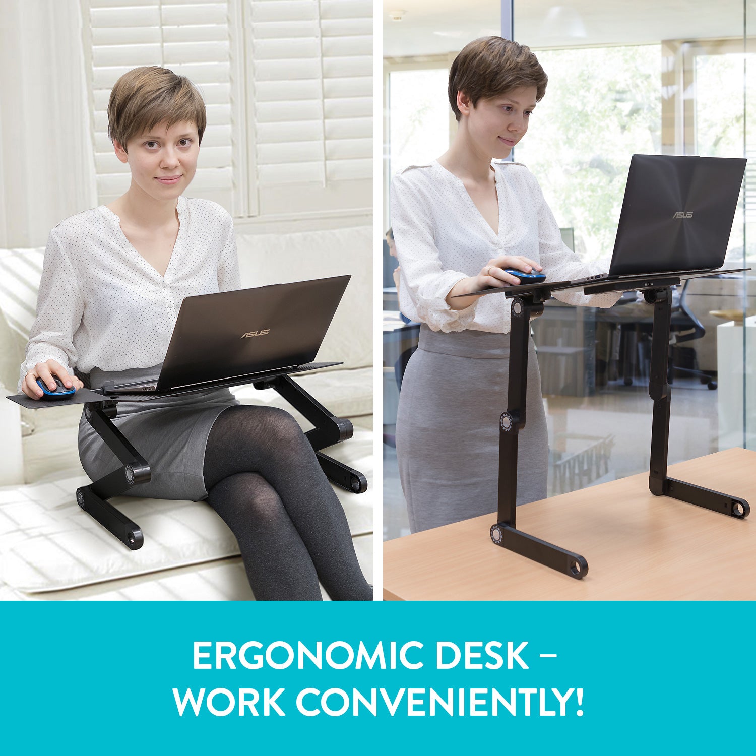  Table pour Ordinateur Portable pour Lit avec Ventilateur USB, WonderWorker Einstein, t