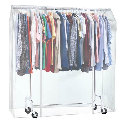 Housse pour portant vetement, Transparent, 155×60×160 cm, 2 fermetures éclair, protection étanche, contre la poussière, et les UV, Tatkraft Schild, 1
