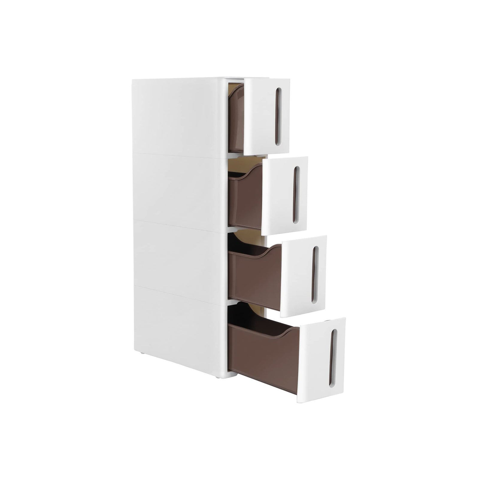 Etagere niche, avec roulettes, Desserte cuisine, avec 4 tiroirs, Extensible, Blanc, Songmics, 2