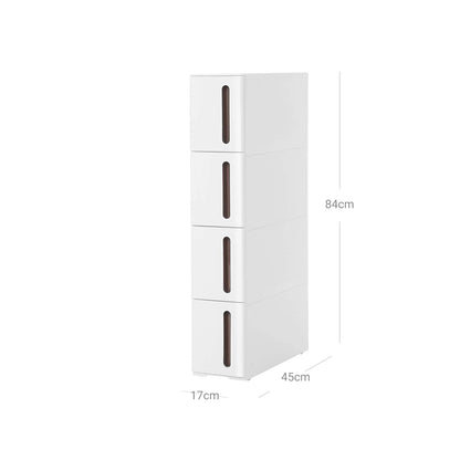 Etagere niche, avec roulettes, Desserte cuisine, avec 4 tiroirs, Extensible, Blanc, Songmics, 7