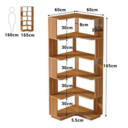Etagere d'angle, 6 niveaux, Bibliothèque d'angle, 60 x 60 x 165 cm, Étagère rangement, Etagere Salon, Tribesigns, 3