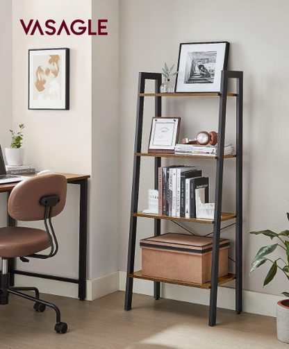 Meuble de Rangement, Etagere Bois Metal, Étagère 4 Niveaux, Style Industriel, Marron Rustique et Noir, Vasagle, 7