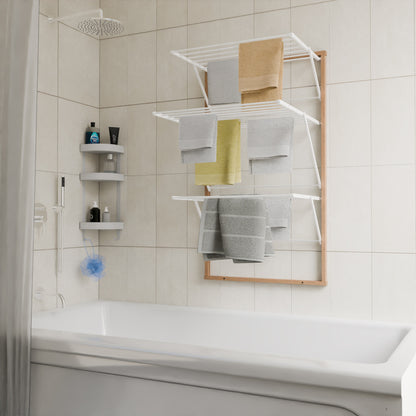 ARIT KARIM - Étendoir à Linge Mural, Fabriqué en Italie, Étendoir linge mural pliable, 15 mètres de corde à linge, Etendoir Mural, Sechoir Mural