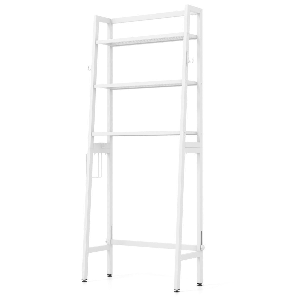 Etagere WC, Etagere metal, Rangement WC, Etagere Toilette, au-dessus des Toilettes, à 3 Niveaux, Blanc, Costway, 1