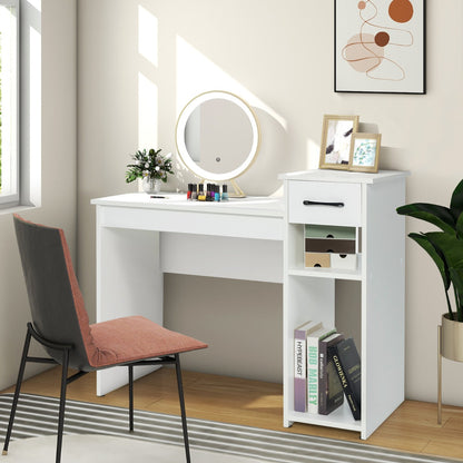 Bureau Blanc, Bureau Ordinateur, Bureau Informatique, Bureau Moderne, Table de Bureau, Poste de Travail, Blanc, Costway, 5