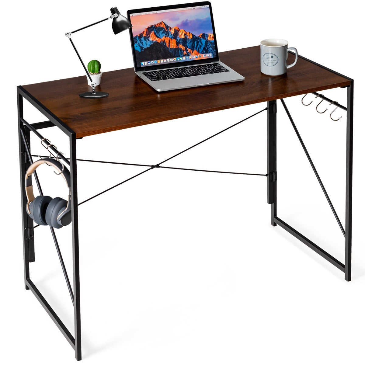 Bureau Pliable, Bureau Ordinateur, Bureau Informatique, Bureau Moderne, Table de Bureau, Poste de Travail, Costway, 5