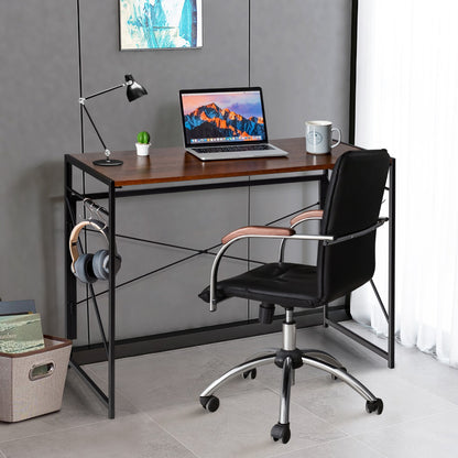 Bureau Pliable, Bureau Ordinateur, Bureau Informatique, Bureau Moderne, Table de Bureau, Poste de Travail, Costway, 3