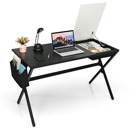 Bureau Ordinateur de 120 cm, Bureau Informatique, Bureau Moderne, Table de Bureau, Poste de Travail, Costway, 1