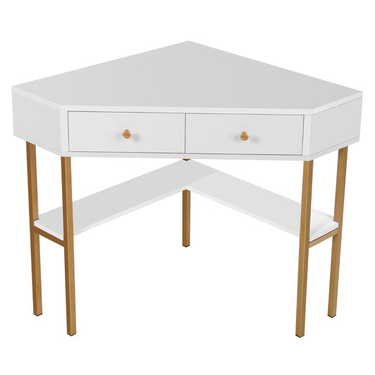 Bureau d'Angle, Petit Bureau, Bureau Ordinateur, Bureau Informatique, Bureau Moderne, Blanc, Costway, 1