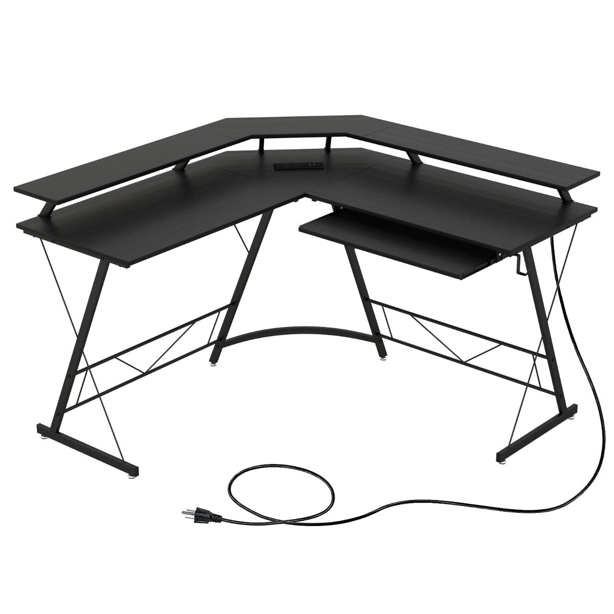 Bureau d'Angle, Bureau en L, Bureau Ordinateur, Bureau Informatique, Grand Bureau, Bureau Moderne, Costway, 1