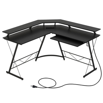 Bureau d'Angle, Bureau en L, Bureau Ordinateur, Bureau Informatique, Grand Bureau, Bureau Moderne, Costway, 1