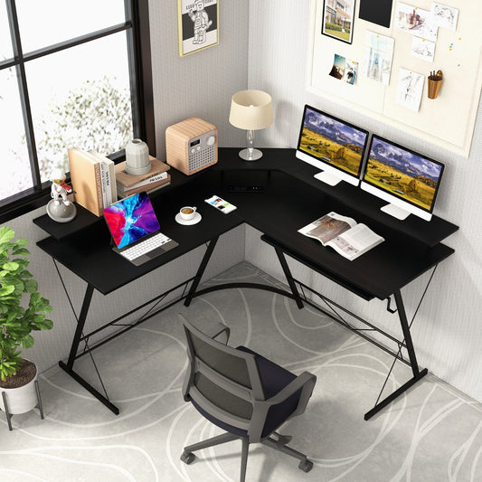 Bureau d'Angle, Bureau en L, Bureau Ordinateur, Bureau Informatique, Grand Bureau, Bureau Moderne, Costway, 3