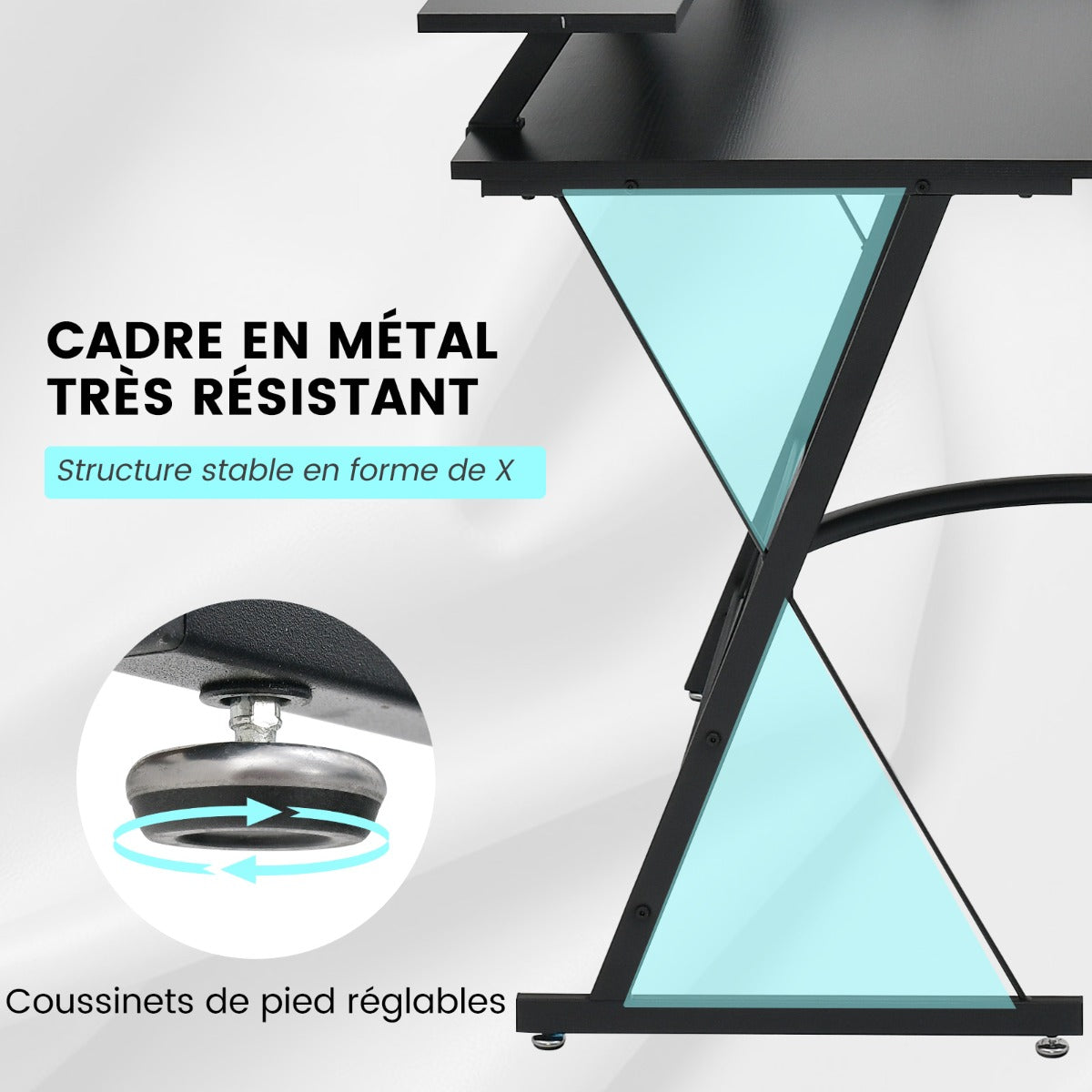 Bureau d'Angle, Bureau en L, Bureau Ordinateur, Bureau Informatique, Grand Bureau, Bureau Moderne, Costway, 7