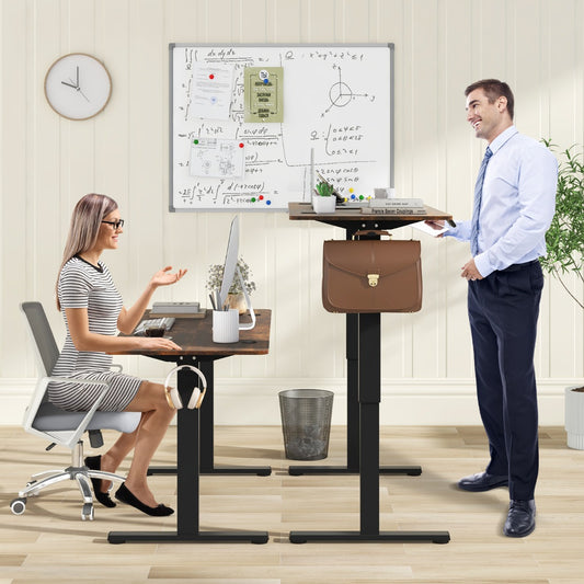 Bureau Electrique, Bureau Assis Debout Electrique, Bureau Assis Debout, Bureau Ordinateur, Table de Bureau, Costway, 2