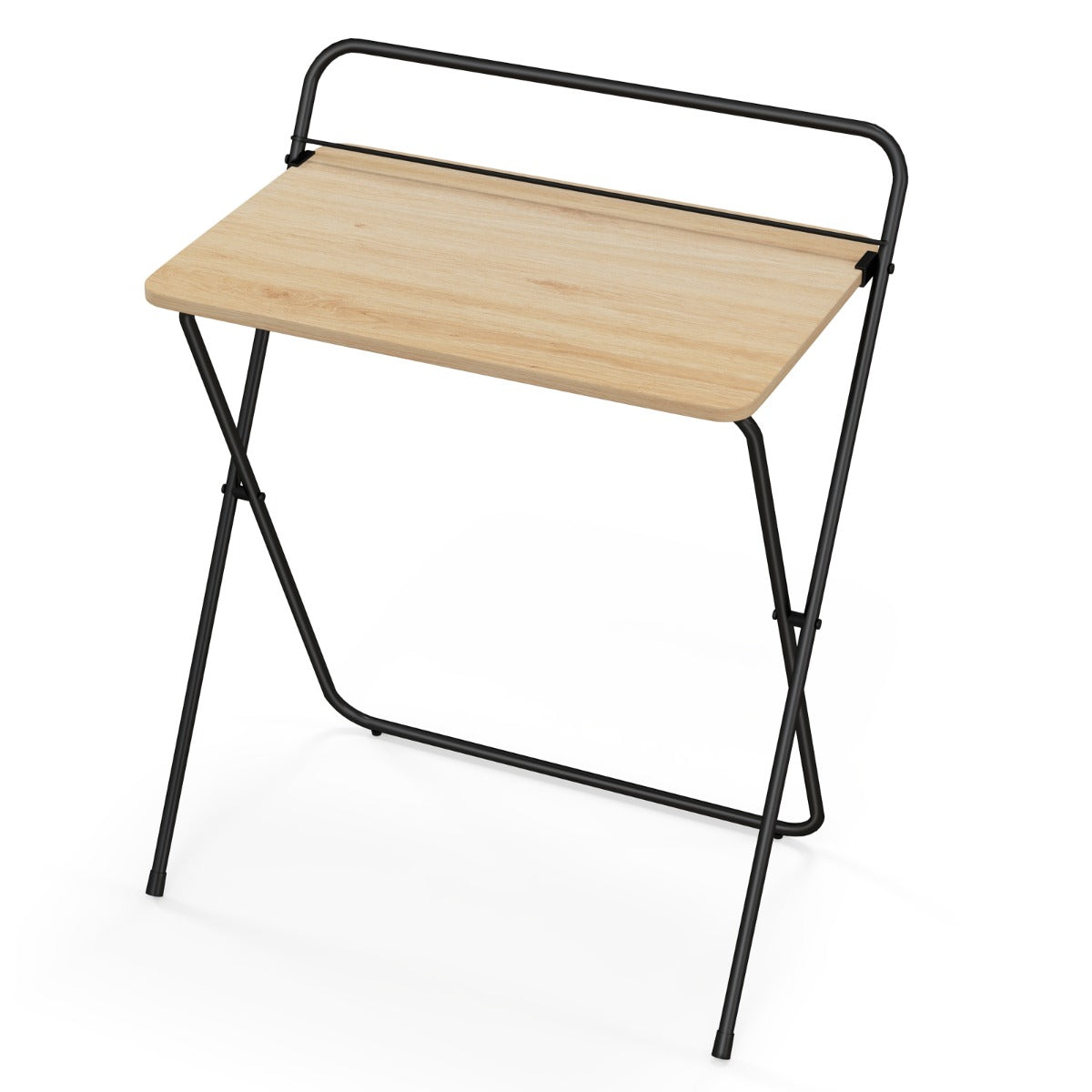 Petit Bureau de 60 сm, Bureau Pliable, Bureau Ordinateur, Bureau Informatique, Table de Bureau, Naturel, Costway, 1