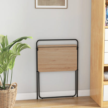 Petit Bureau de 60 сm, Bureau Pliable, Bureau Ordinateur, Bureau Informatique, Table de Bureau, Naturel, Costway, 4