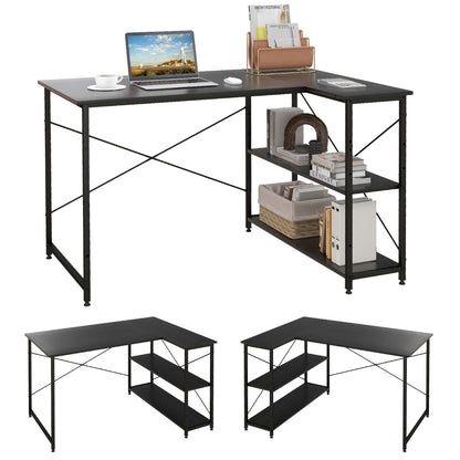 Bureau d'Angle, Bureau Ordinateur, Bureau Informatique, Grand Bureau, Bureau Moderne, Bureau en L, Costway, 1