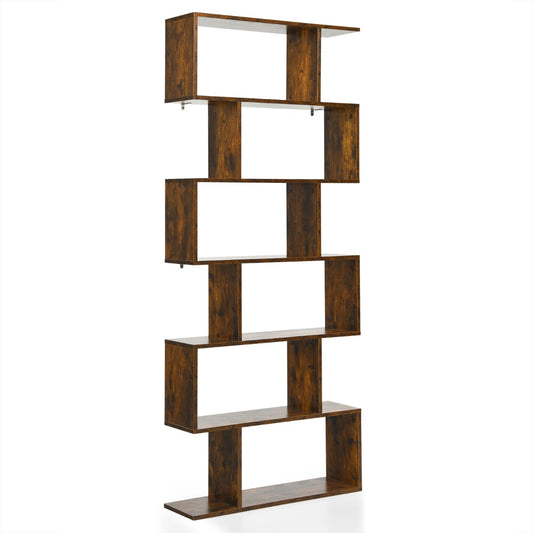 Étagère Bibliothèque, 6 Niveaux, Etagere de Rangement, Etagere Colonne, Etagere Salon, Café, Costway, 1