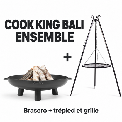 Cook King BALI — Brasero + trépied et grille inclus