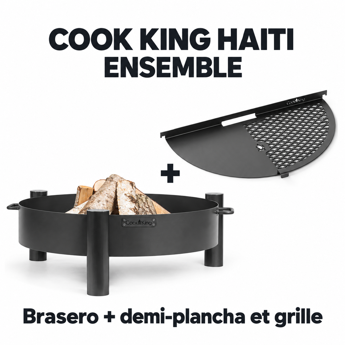 Cook King HAITI — Brasero + demi-plancha et grille inclus