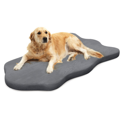 Lit Chien, Grand, Matelas pour Chien, Coussin Chien, avec Housse Amovible et Fond Antidérapant Coussin Orthopédique, Gris, Costway, 1