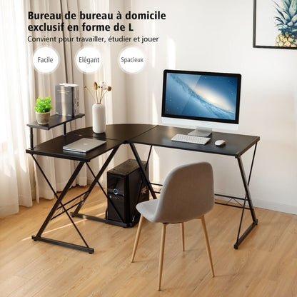 Bureau d'Angle, Bureau en L, Bureau Ordinateur, Bureau Informatique, Bureau Moderne, Table de Bureau, Costway, 6