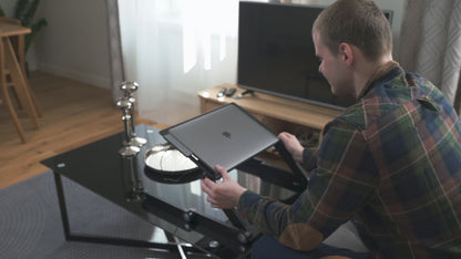 Support ordinateur portable, Plateau de Lit, Support laptop 7"-17", 2 ventilateurs USB, 42x27cm - WonderWorker Einstein