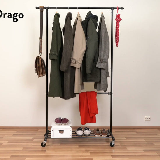 Portant Vêtement, Portant Vêtement Solide, Porte Vetement Chambre, à Roulettes, Tatkraft Drago, v