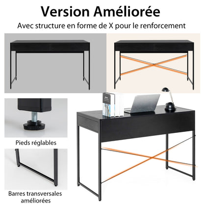 Bureau Ordinateur, Bureau Informatique, Bureau en Bois, Bureau Moderne, Table de Bureau, Poste de Travail, Costway, 6