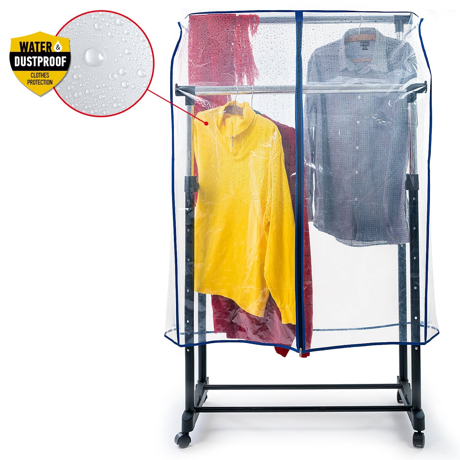 Housse de Protection pour Portant à Vêtements, Plastique Waterproof Transparent, L96 cm, Tatkraft Screen, 7