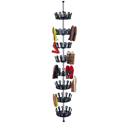 Tatkraft JO - Carrousel de Rangement pour Chaussures Rotatif et Télescopique, Extensible Réglable et Rétractable, 48 paires