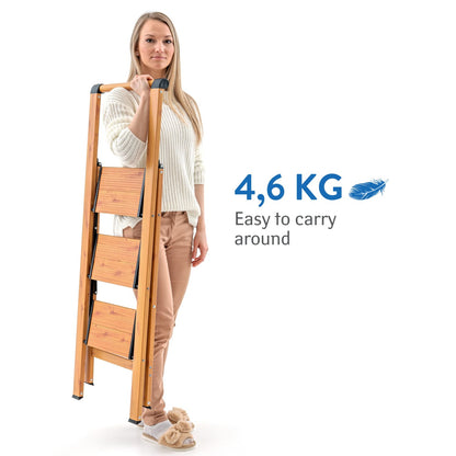 Tatkraft Up - Escabeau Domestique en Aluminium Pliant, Jusqu’à 150 kg, Escabeau 3 Marches