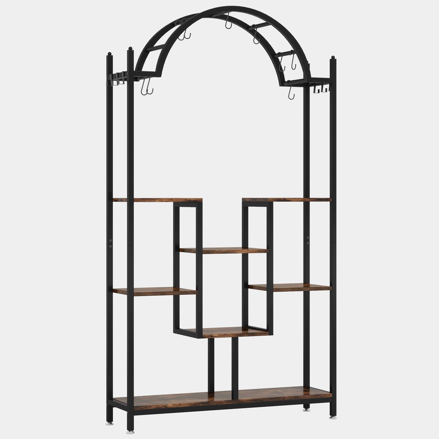 Support pour plantes d'intérieur à 5 niveaux, 190 cm,  Grand support de présentation pour pots de bonsaï pour intérieur, 3