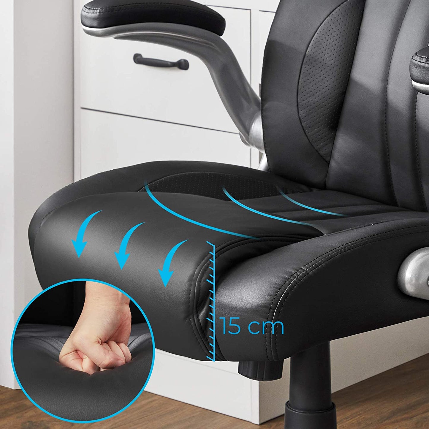 Chaise de jeu, chaise de bureau, siège confortable 15 cm  Largeur du siège - SONGMICS