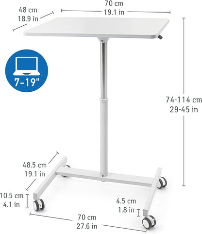 Table pour ordinateur portable, grand plateau 48-70 cm, hauteur réglable 74-115 cm, Tatkraft Trend