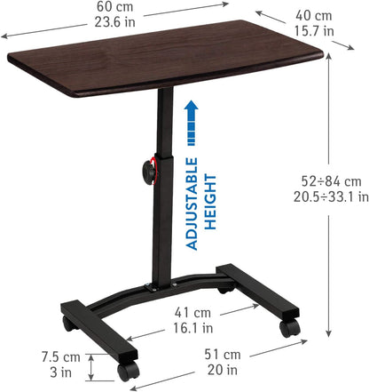 Table pour ordinateur portable, taille du plateau 60x40 cm, hauteur réglable 52-84 cm, Tatkraft Salute