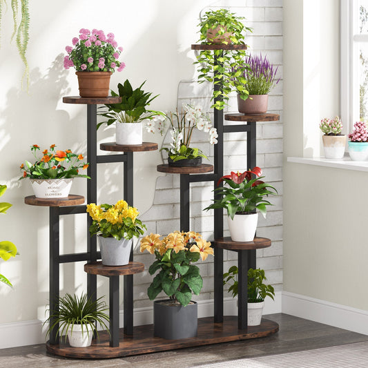 Support de plantes d'interieur à plusieurs étages pour 11 pots de fleurs, support derangement, Support Pot de Fleur, 1