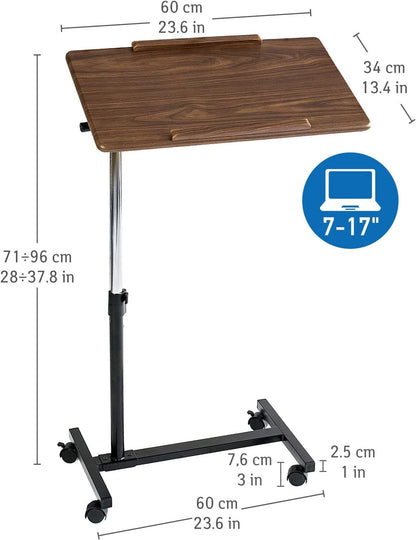 Table pour ordinateur portable, dimensions du plateau 60x34 cm, hauteur réglable 71-96 cm, Tatkraft Gain