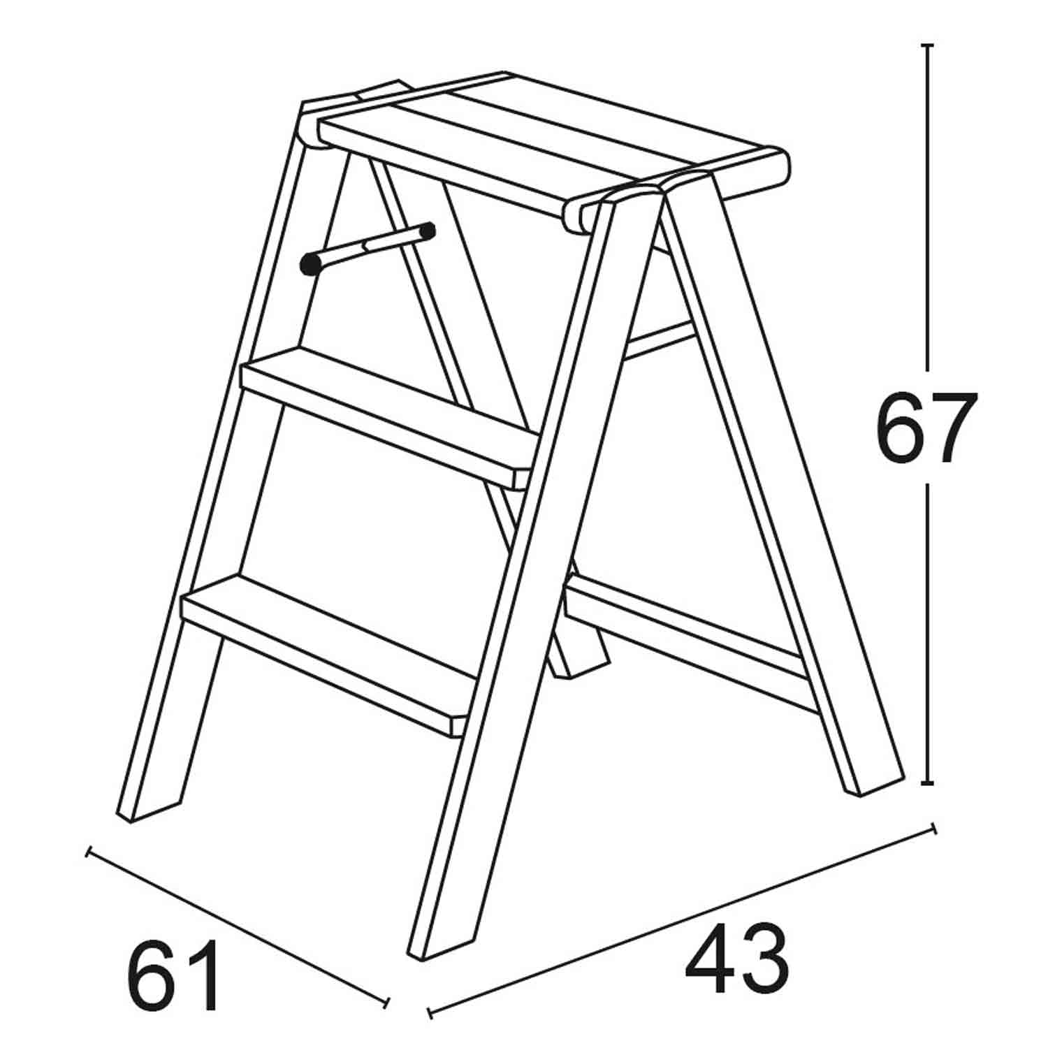 Escabeau, tabouret pliant, 2 marches - ARIT OSIMO