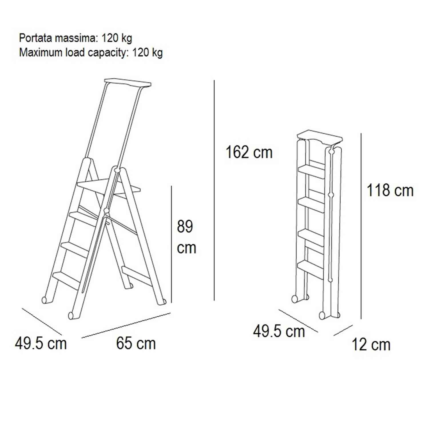 Escabeau, Facilité d'ouverture et de fermeture, roulettes en position fermée, ARIT